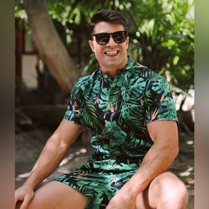 NWOT Romphim men’s floral romper